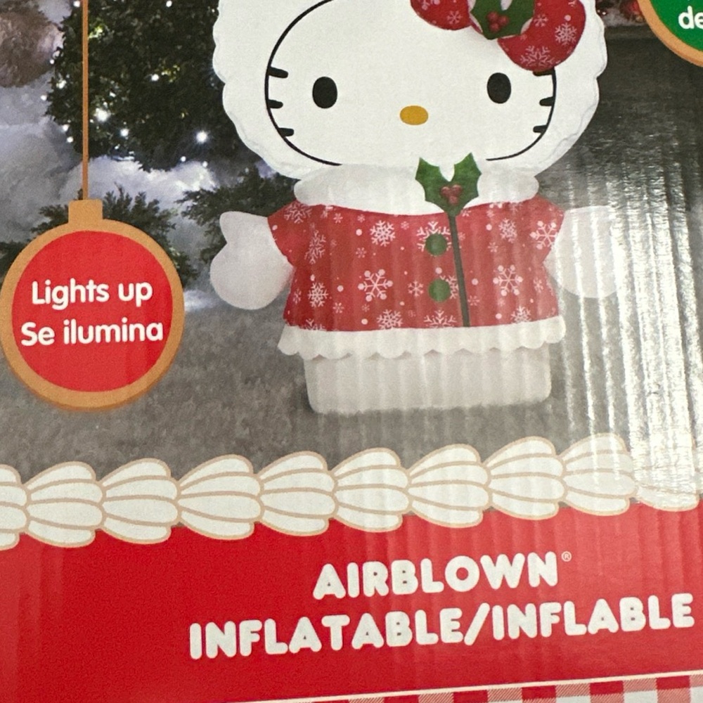 Hello Kitty Christmas Light up AirBlown Inflatable in a Snowflake Dress. NEW! - Picture 3 of 10